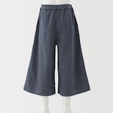 キッズ　楊柳ガーゼ七分丈ワイドパンツ