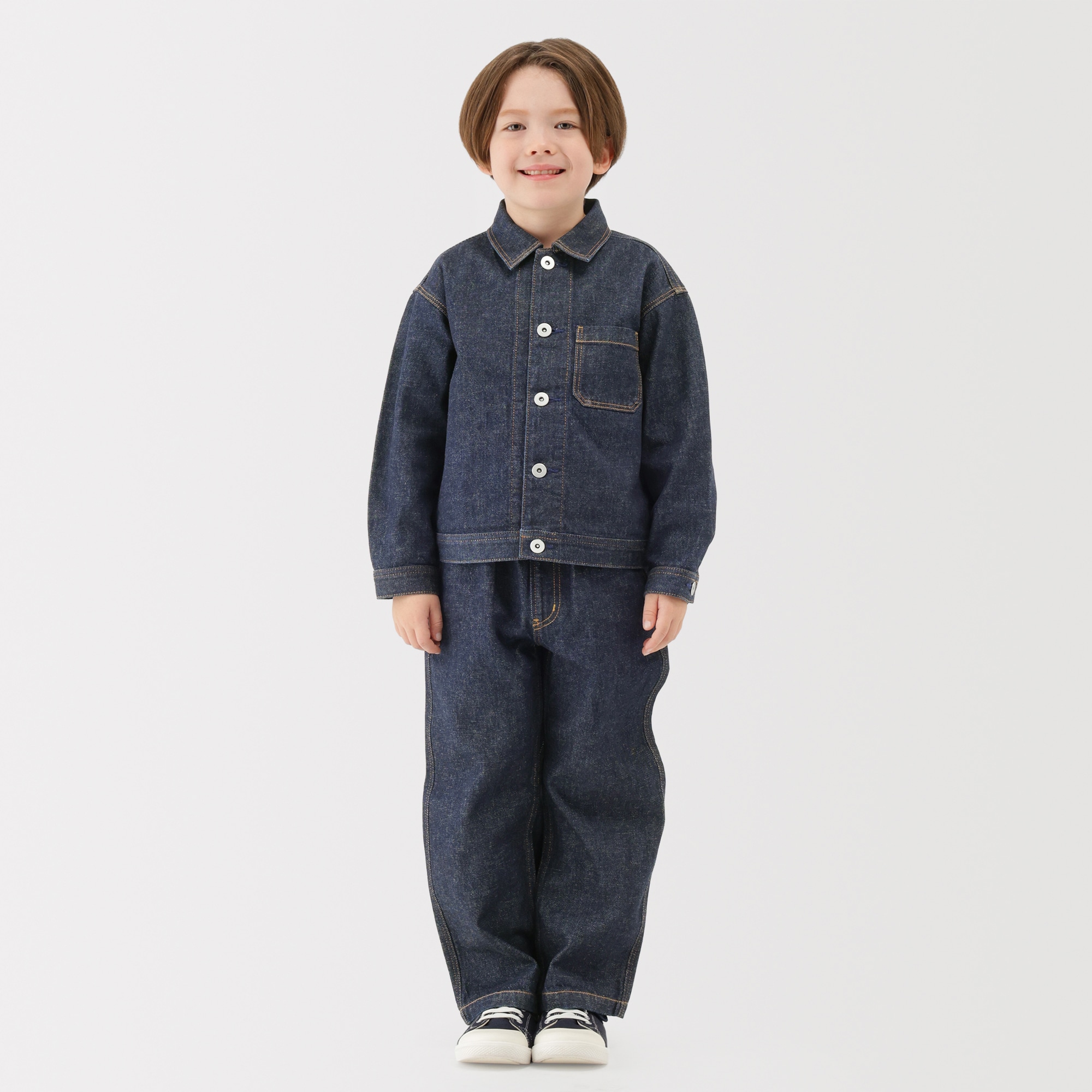 キッズ　木の実から作ったカポック混デニムジャケット