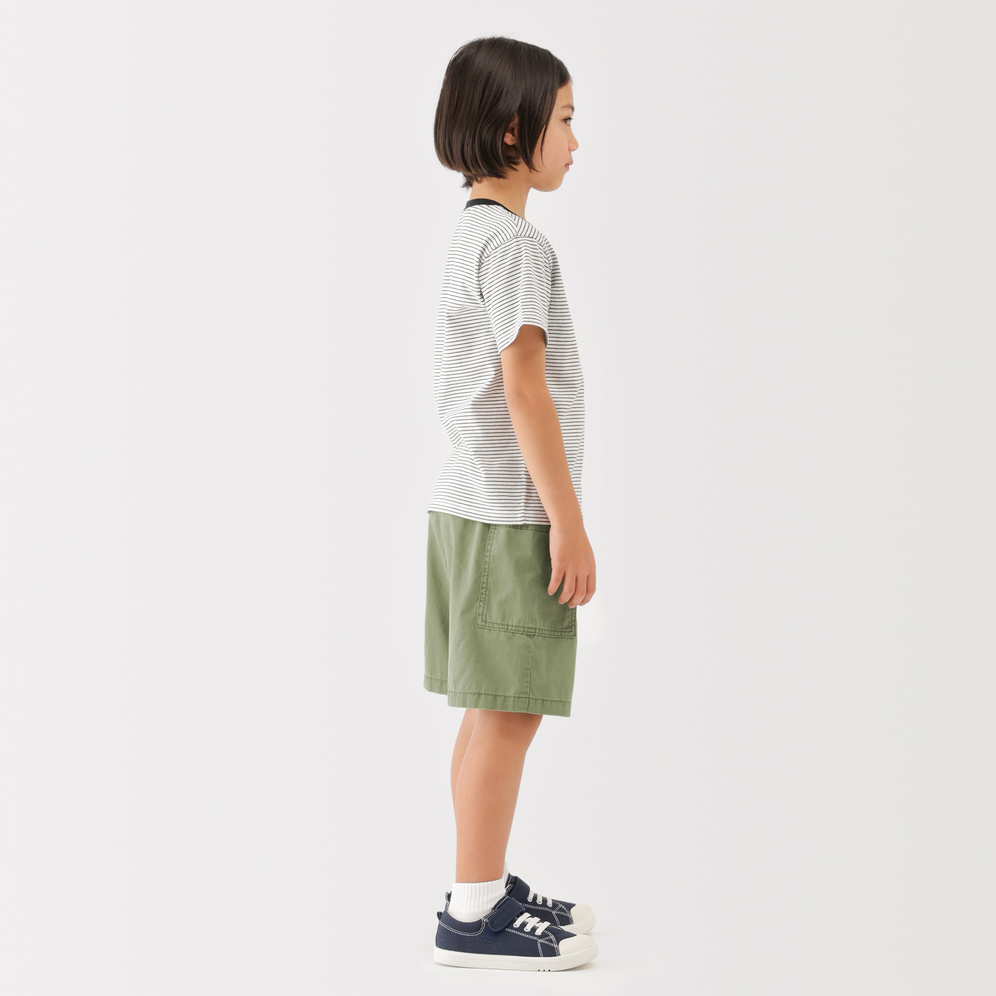 キッズ 洗いざらしツイルカーゴハーフパンツ | 無印良品