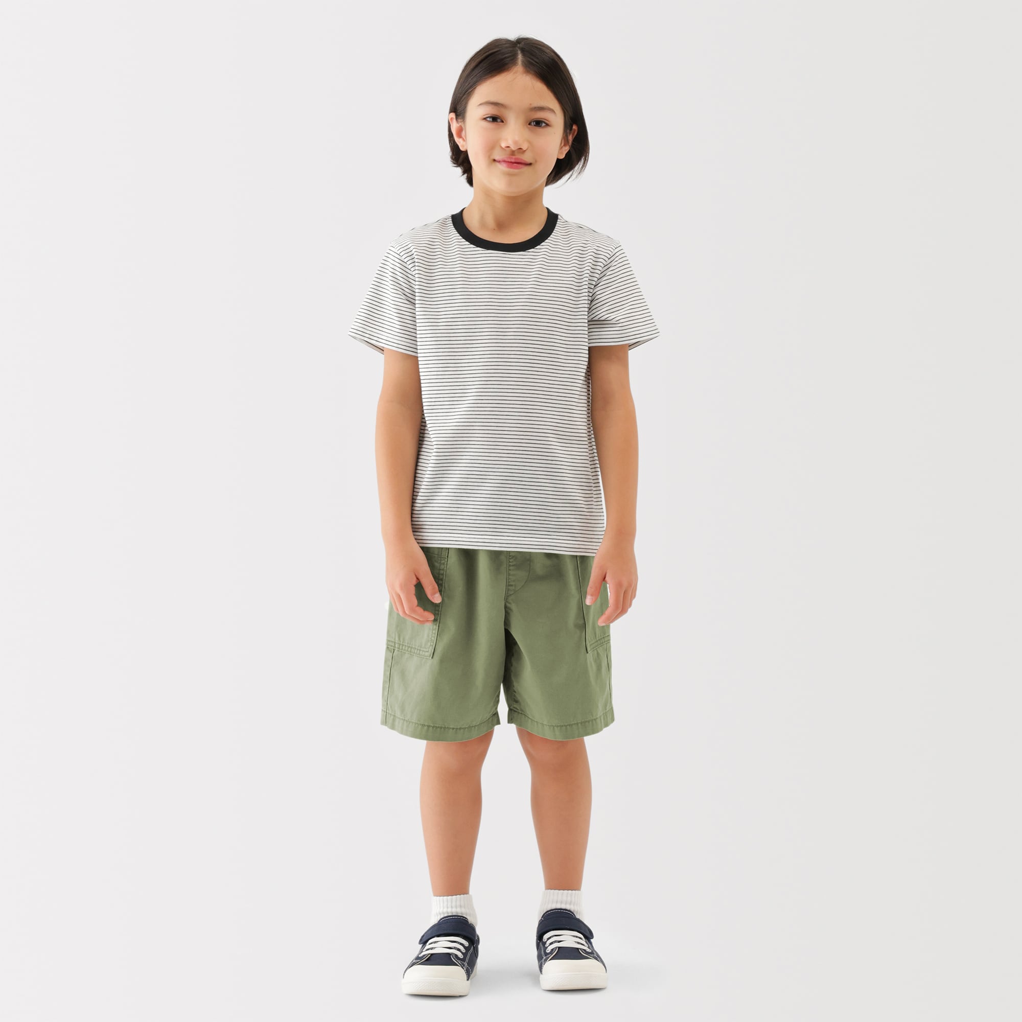 キッズ　洗いざらしツイルカーゴハーフパンツ