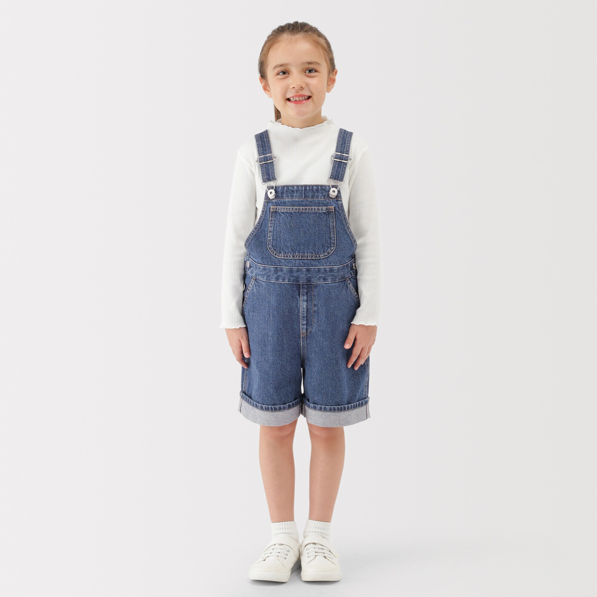 キッズ　木の実から作ったカポック混デニムオーバーオール