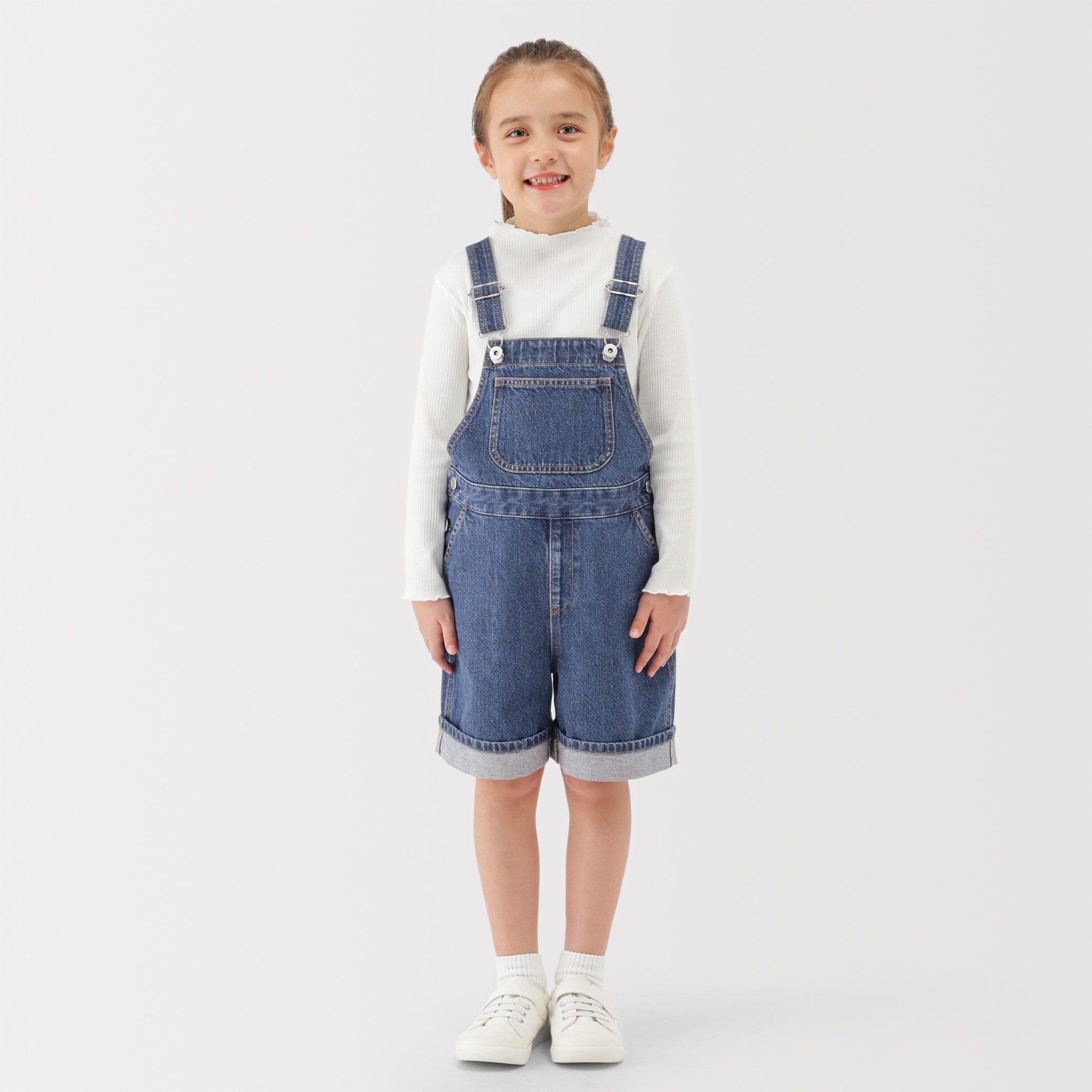 キッズ　木の実から作ったカポック混デニムオーバーオール