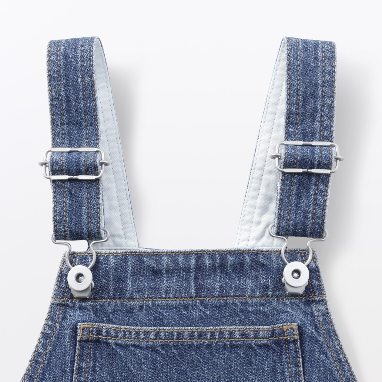 キッズ　木の実から作ったカポック混デニムオーバーオール