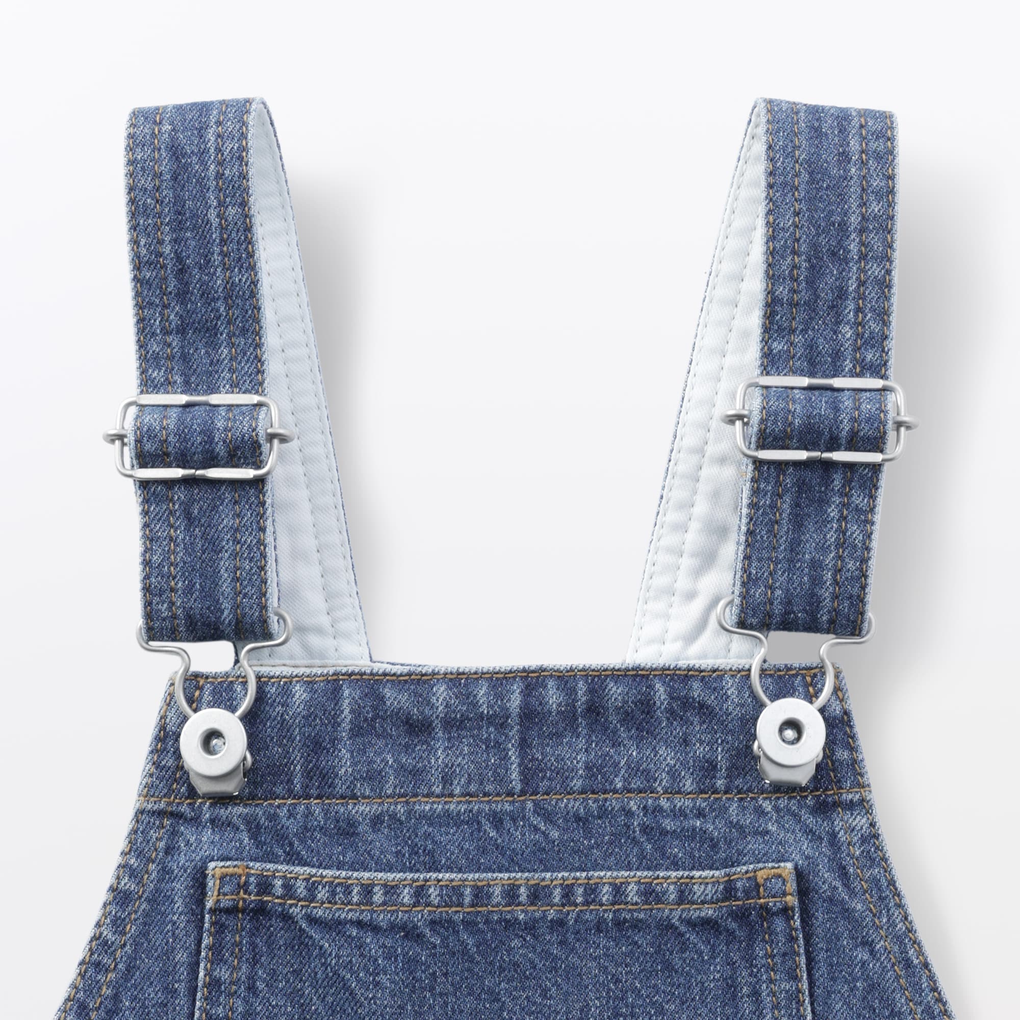 キッズ　木の実から作ったカポック混デニムオーバーオール