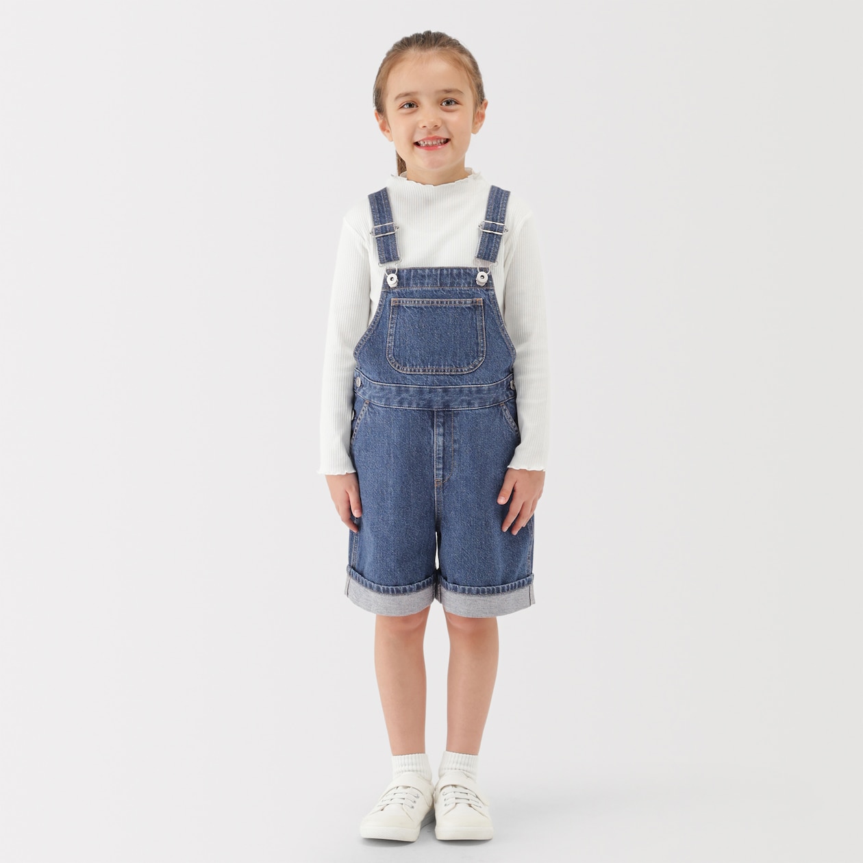 キッズ　木の実から作ったカポック混デニムオーバーオール