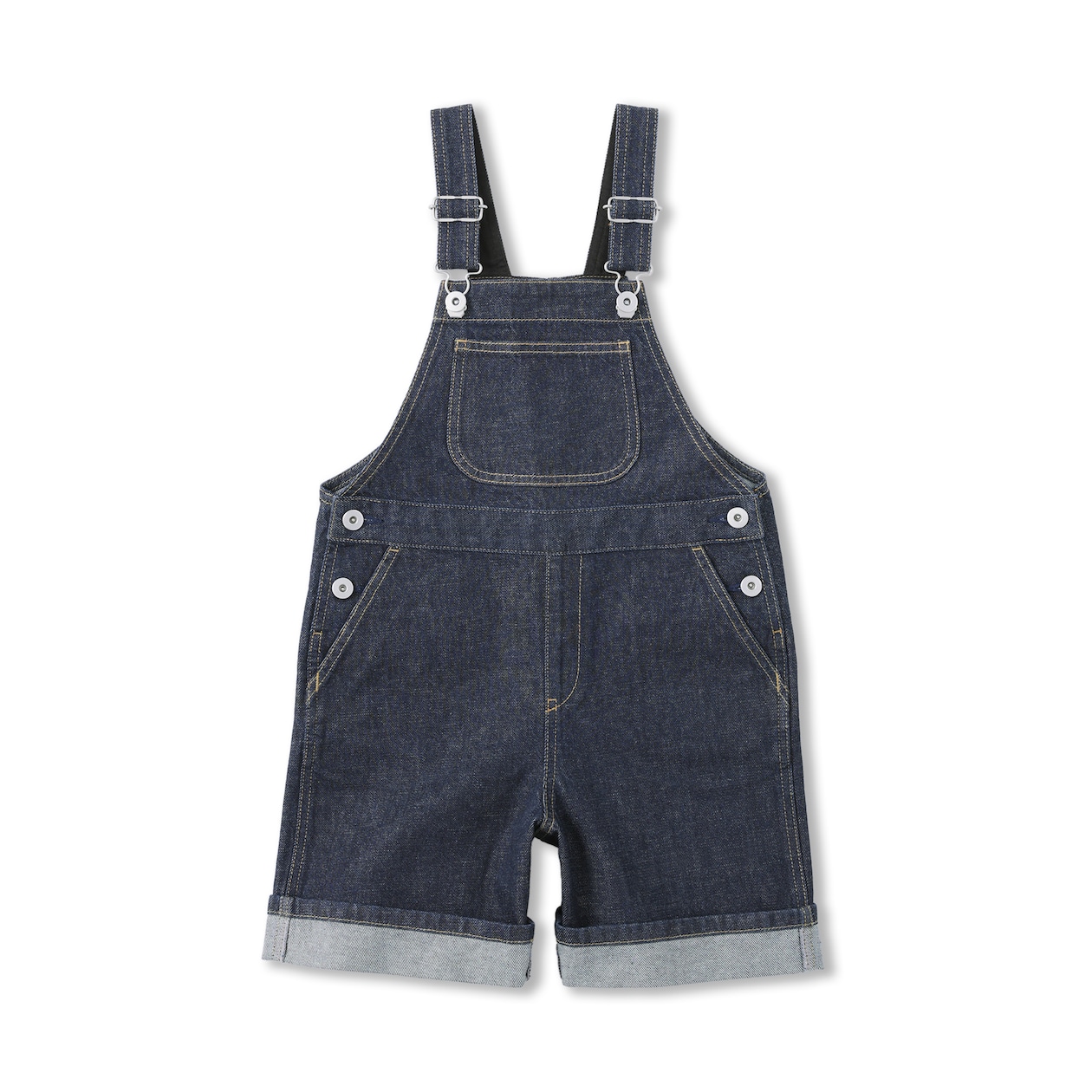 キッズ　木の実から作ったカポック混デニムオーバーオール