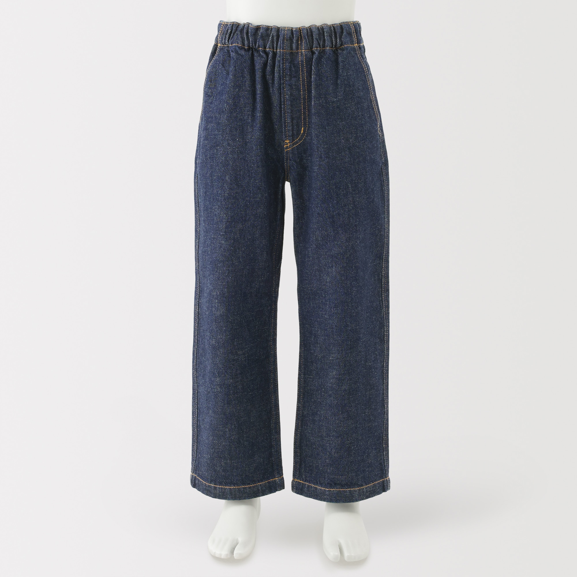 キッズ　木の実から作ったカポック混デニムワイドパンツ