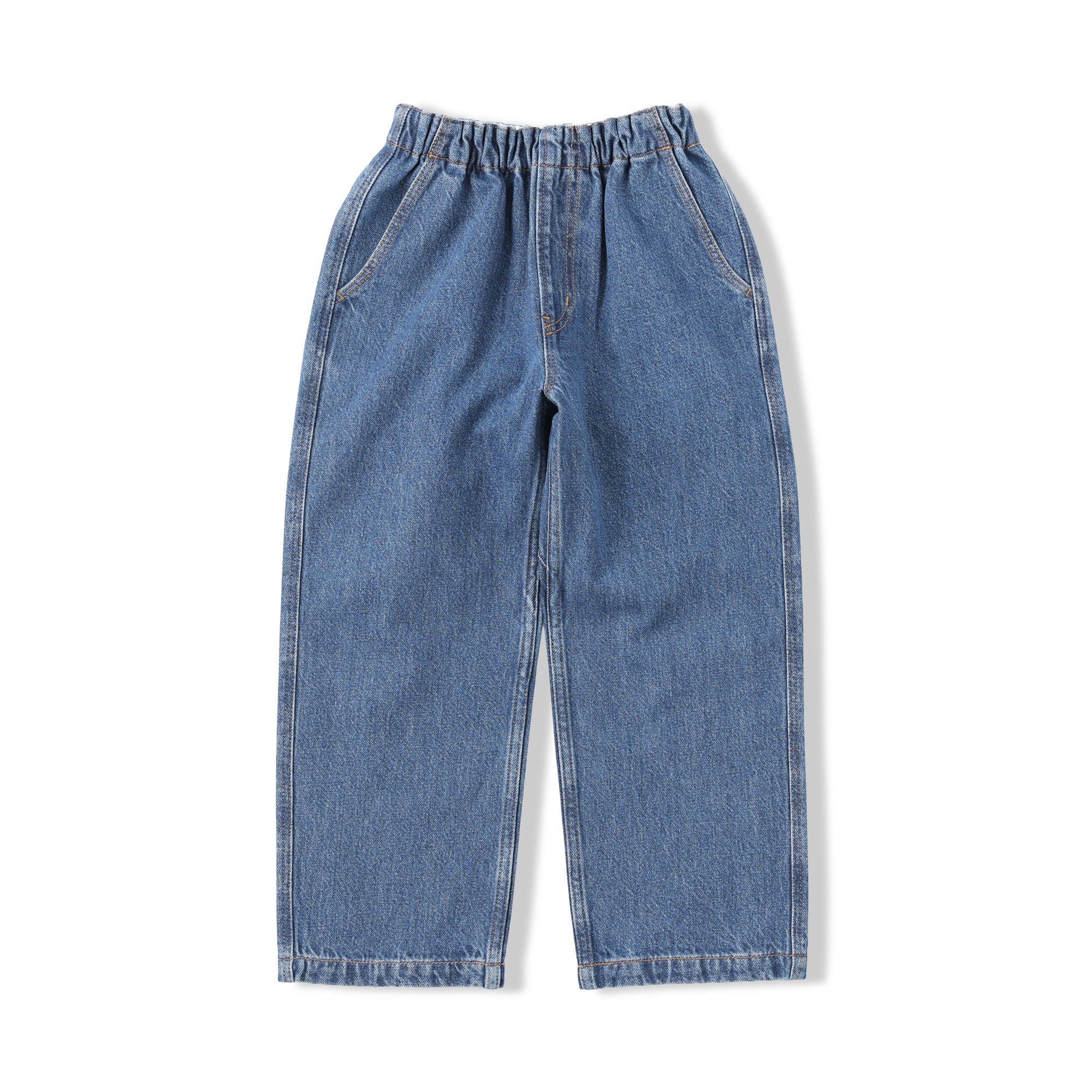 キッズ　木の実から作ったカポック混デニムワイドパンツ