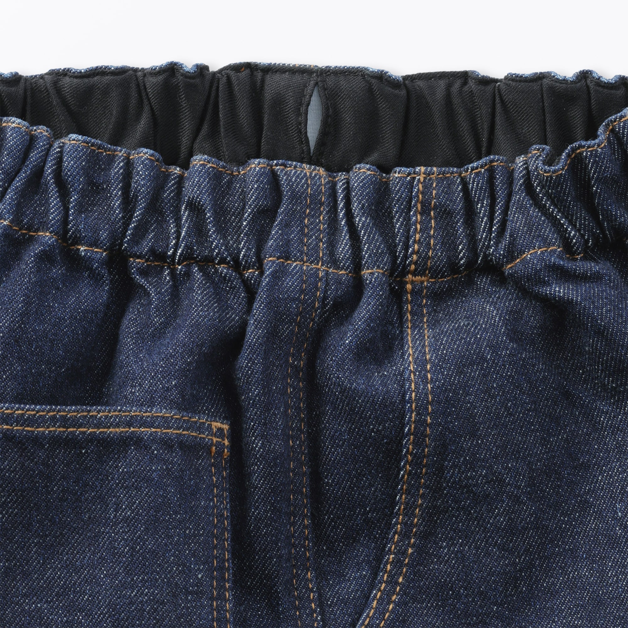 キッズ　木の実から作ったカポック混デニムワイドパンツ