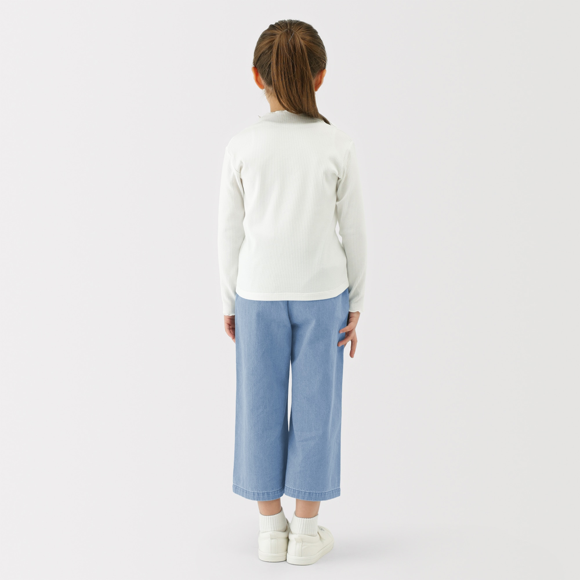 キッズ　ライトオンスデニムワイドパンツ