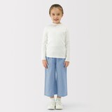 キッズ　ライトオンスデニムワイドパンツ