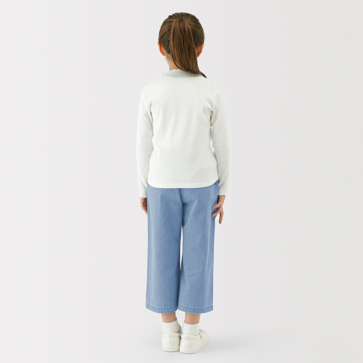 キッズ　ライトオンスデニムワイドパンツ