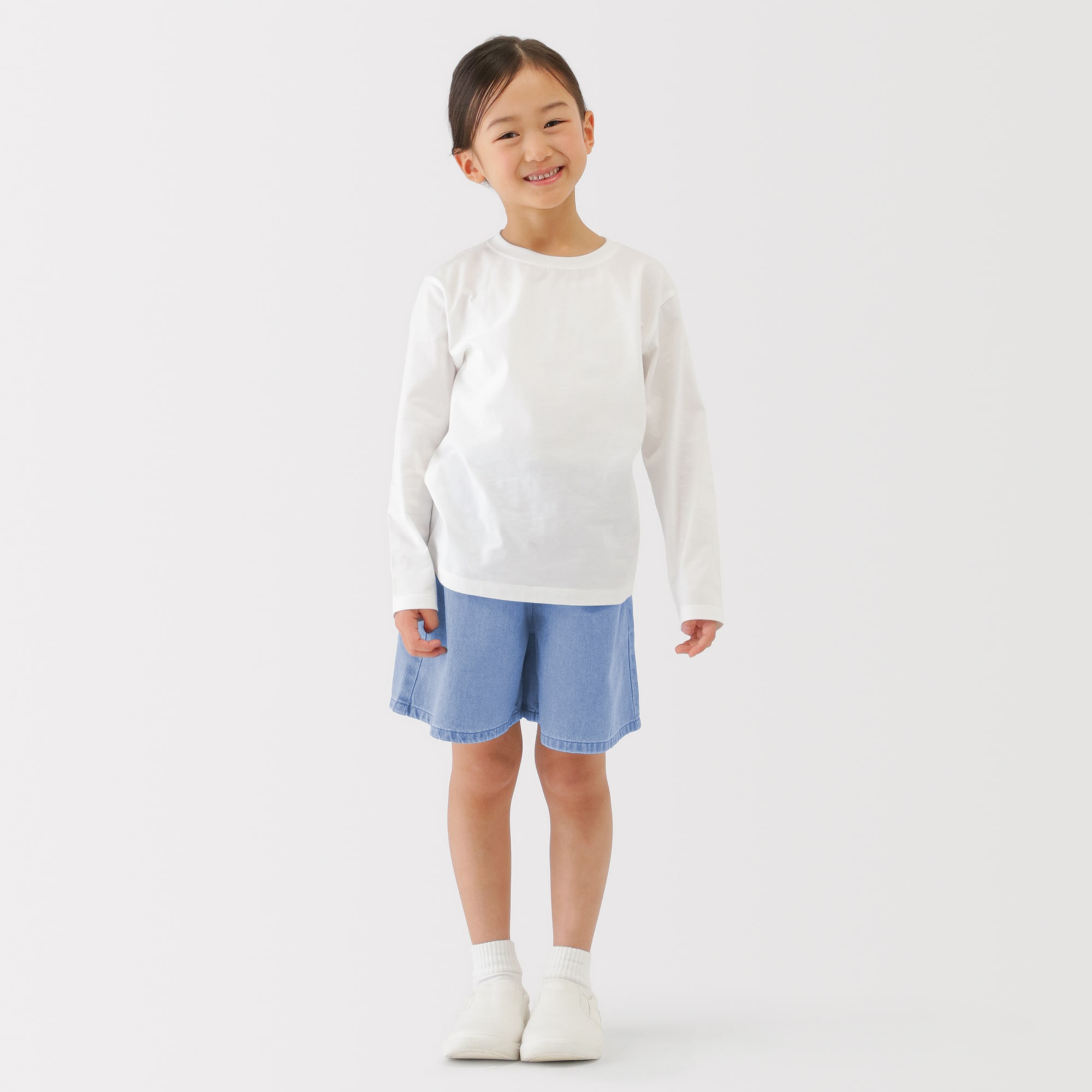 キッズ ライトオンスデニムキュロット | 無印良品