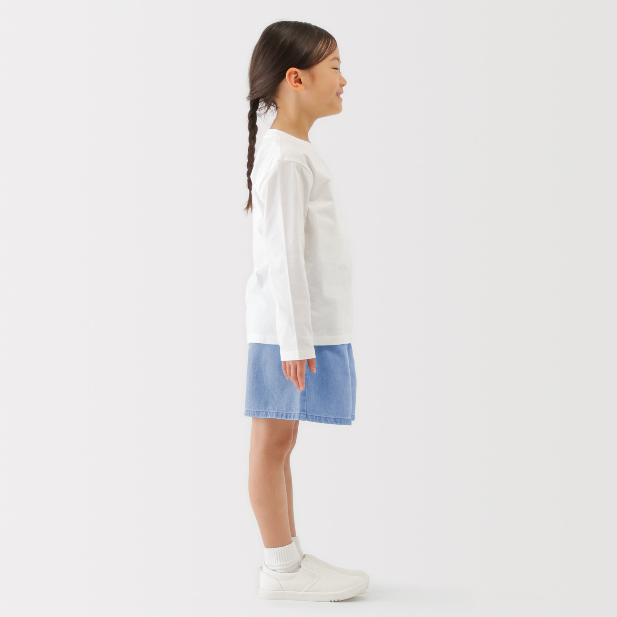 キッズ ライトオンスデニムキュロット | 無印良品