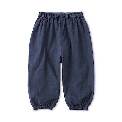 ベビー　おなかすっぽり二重ガーゼワイドジョガーパンツ