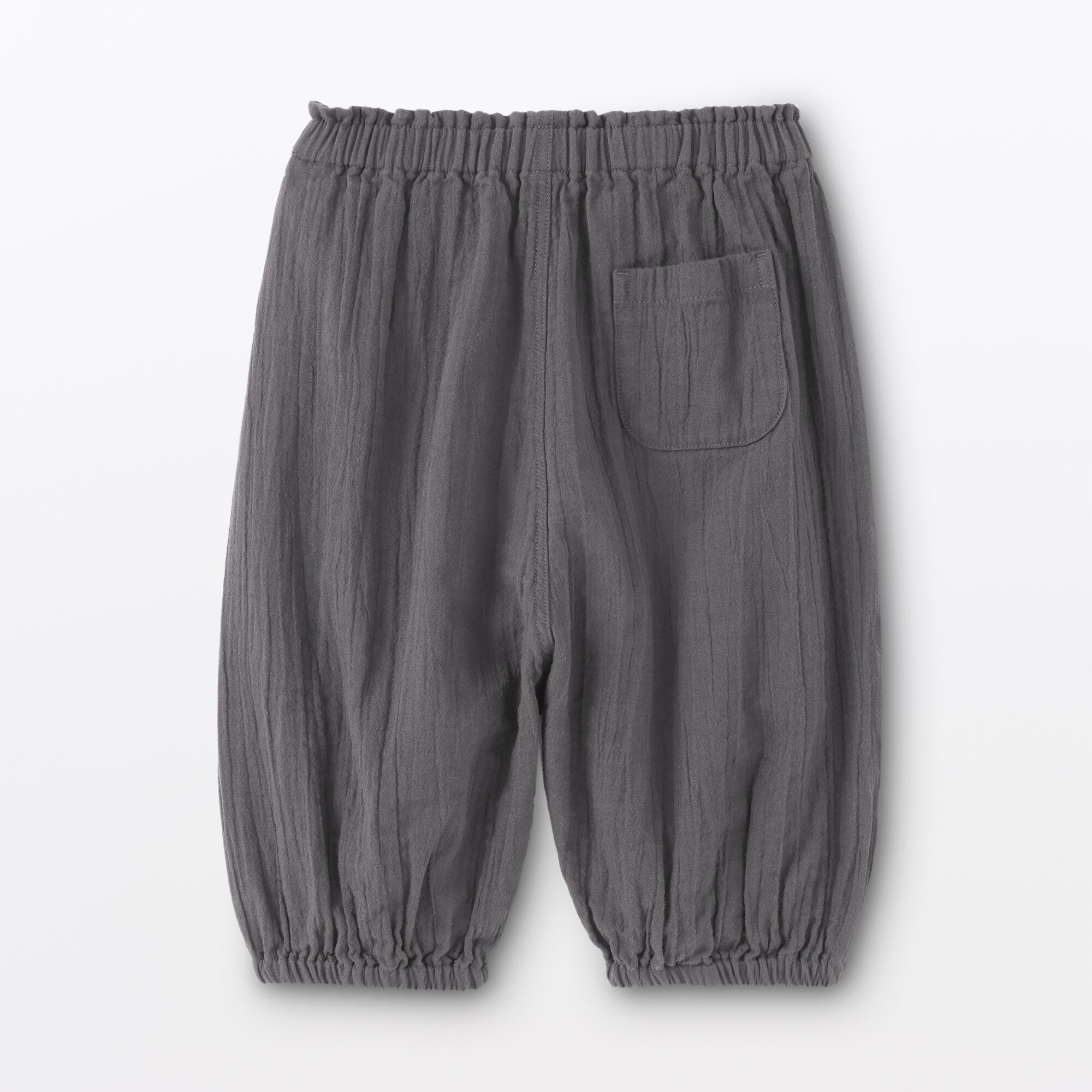 ベビー　おなかすっぽり楊柳ガーゼ七分丈パンツ