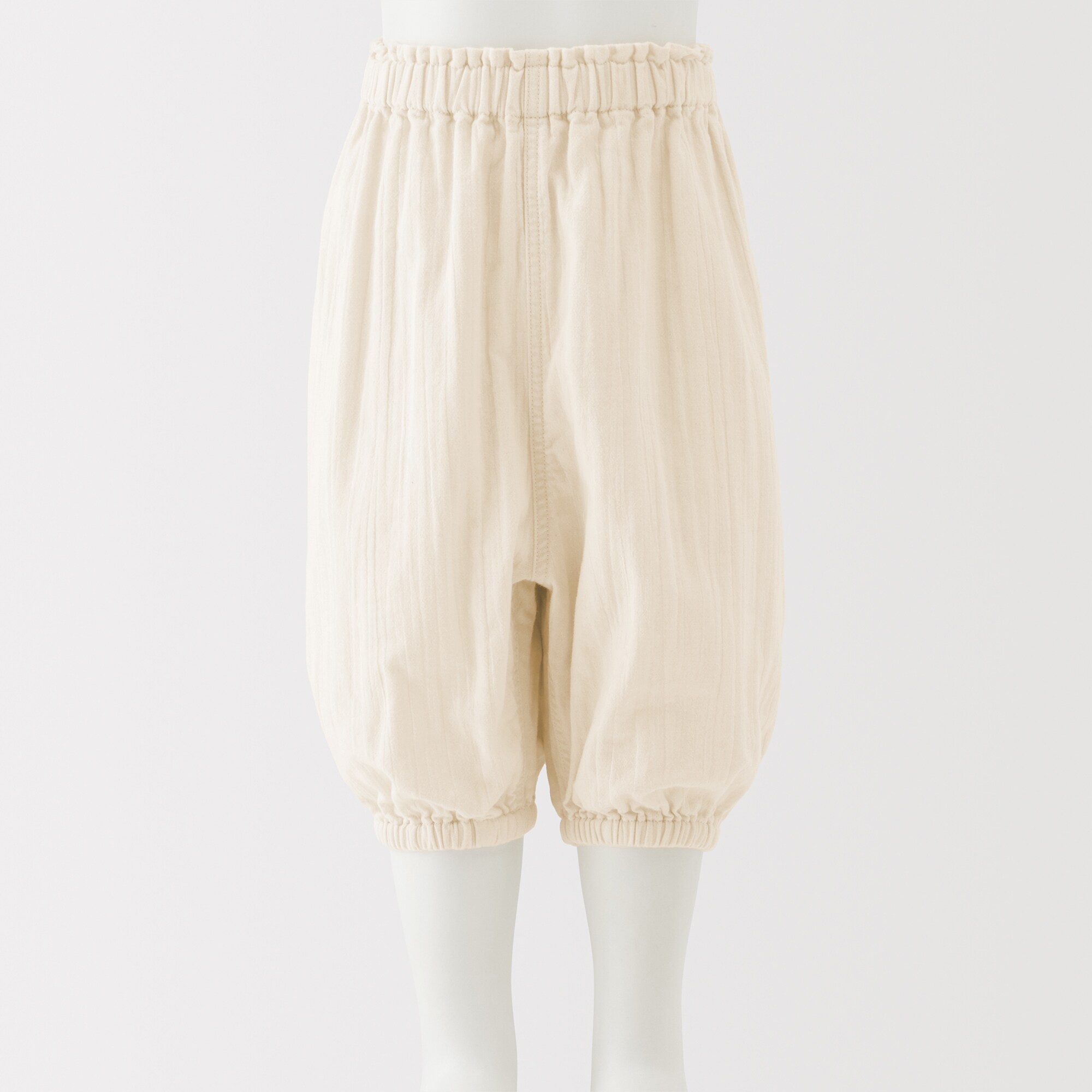 ベビー　おなかすっぽり楊柳ガーゼ七分丈パンツ