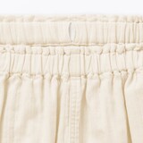 ベビー　おなかすっぽり楊柳ガーゼ七分丈パンツ