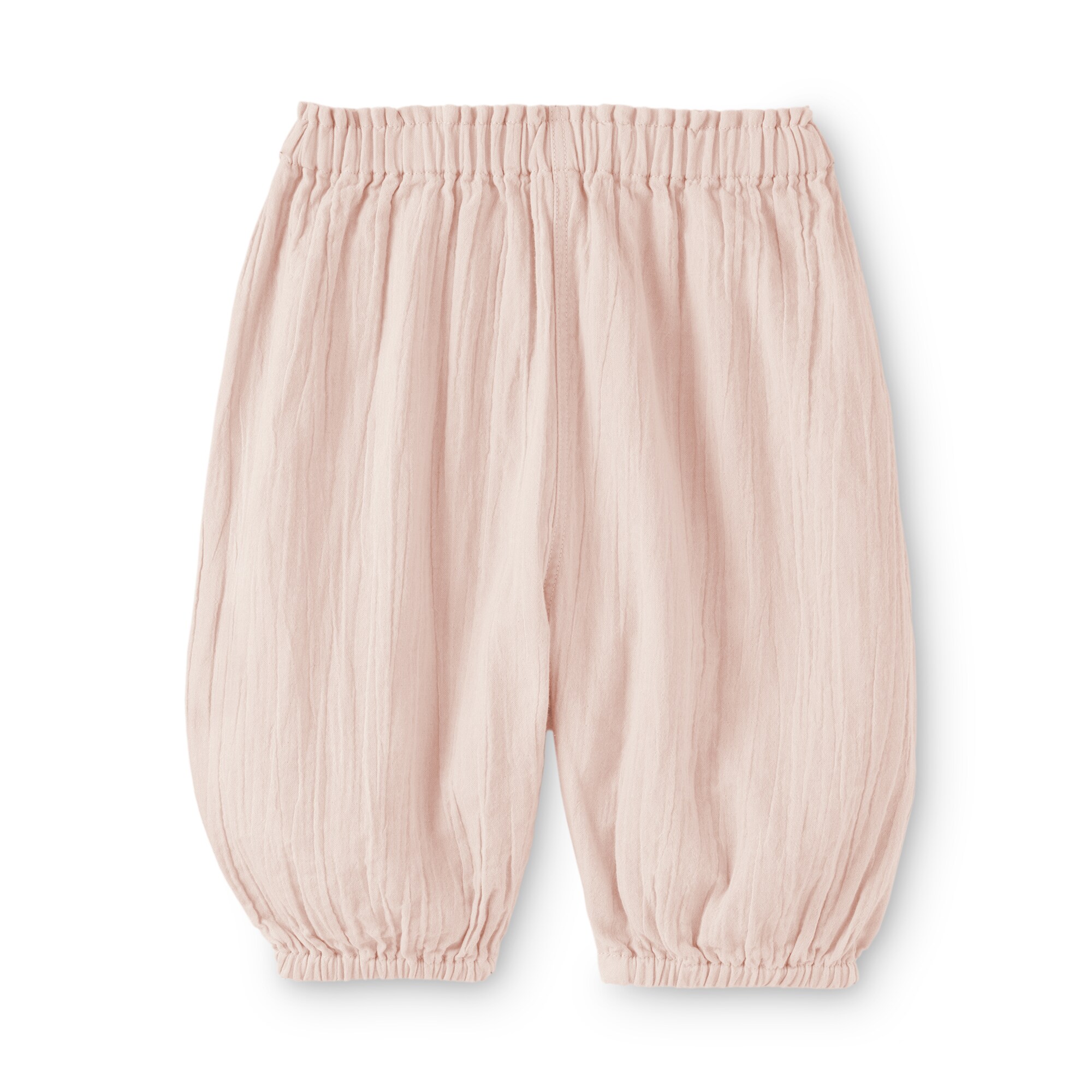 ベビー　おなかすっぽり楊柳ガーゼ七分丈パンツ