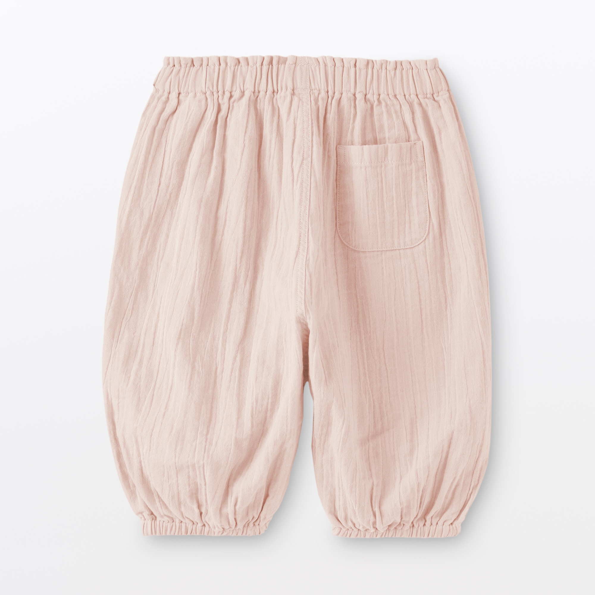 ベビー　おなかすっぽり楊柳ガーゼ七分丈パンツ