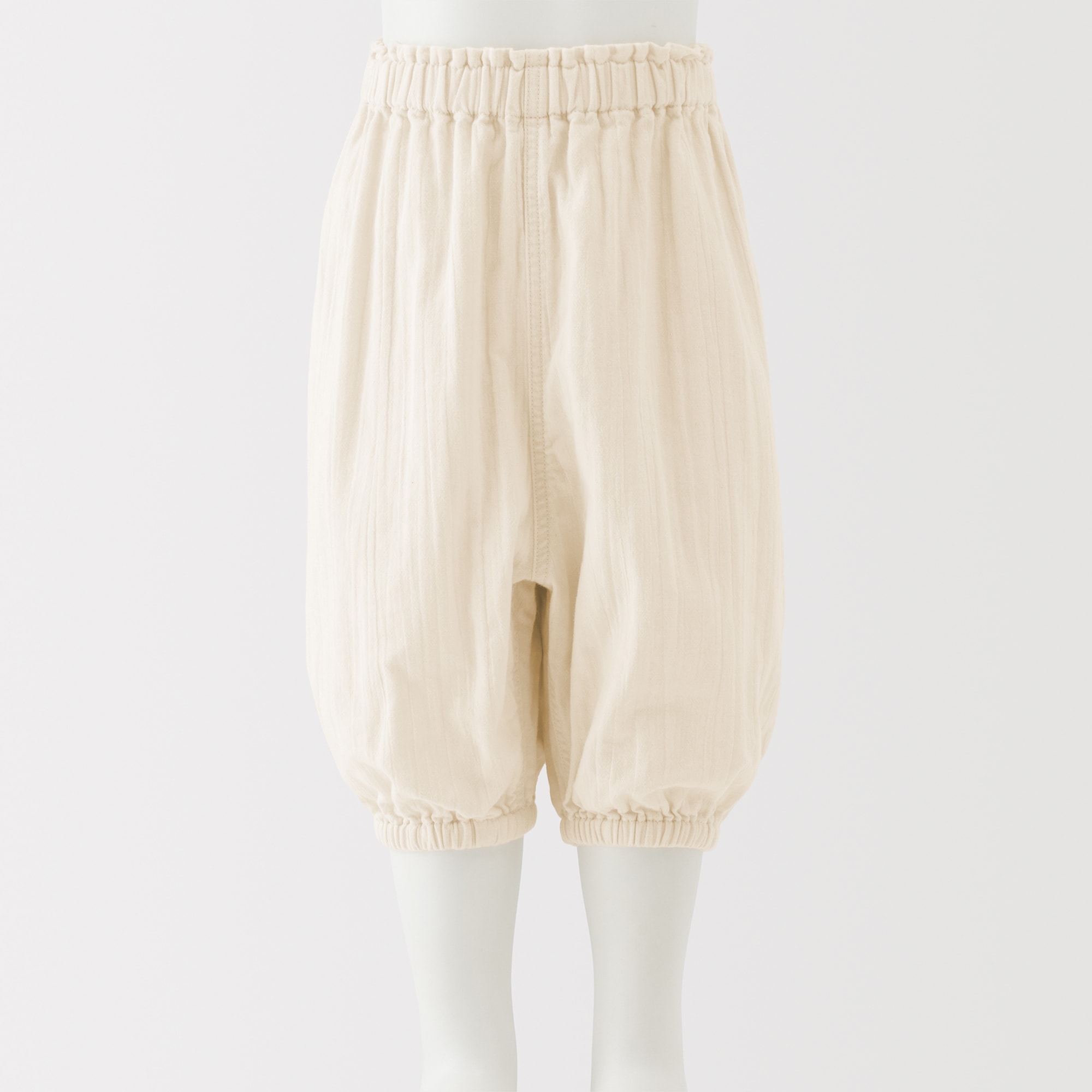 ベビー　おなかすっぽり楊柳ガーゼ七分丈パンツ