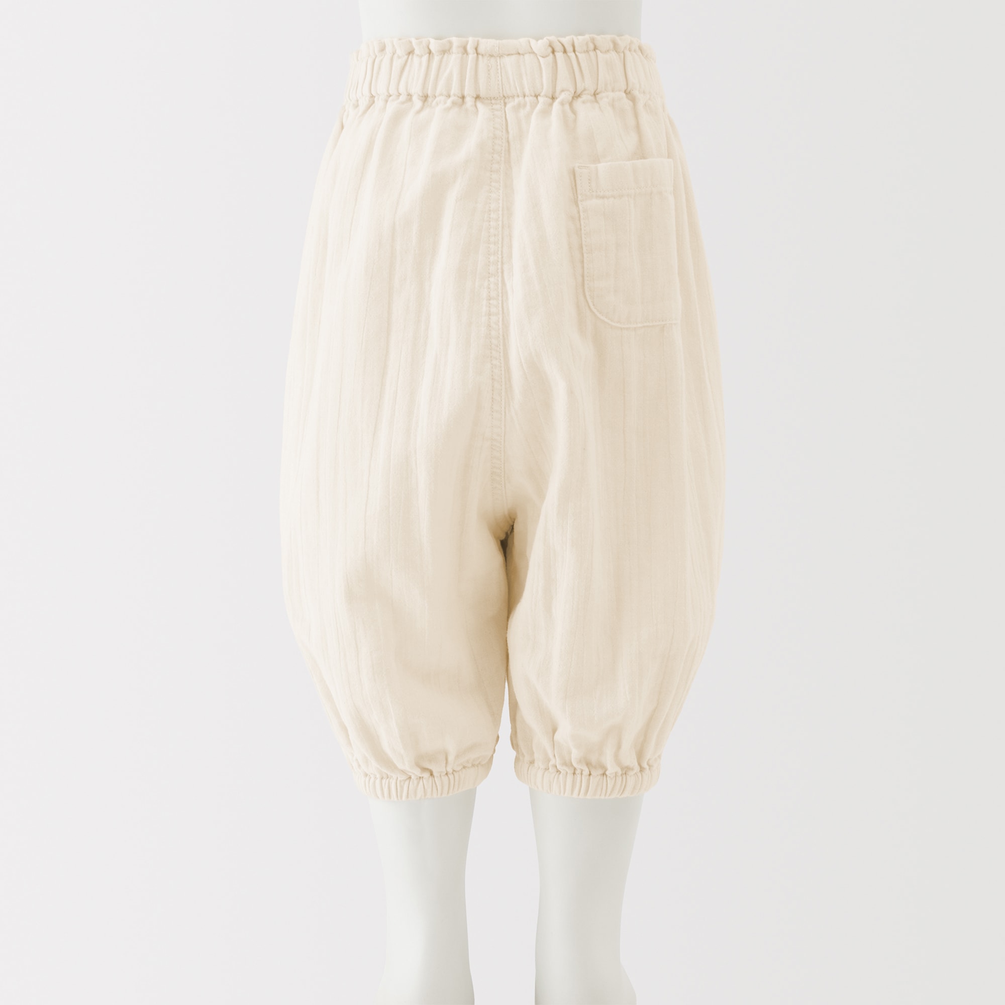 ベビー　おなかすっぽり楊柳ガーゼ七分丈パンツ