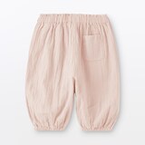ベビー　おなかすっぽり楊柳ガーゼ七分丈パンツ
