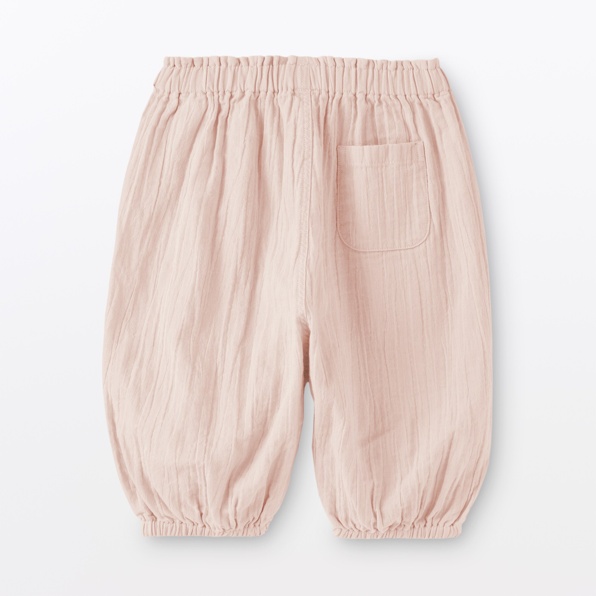 ベビー　おなかすっぽり楊柳ガーゼ七分丈パンツ