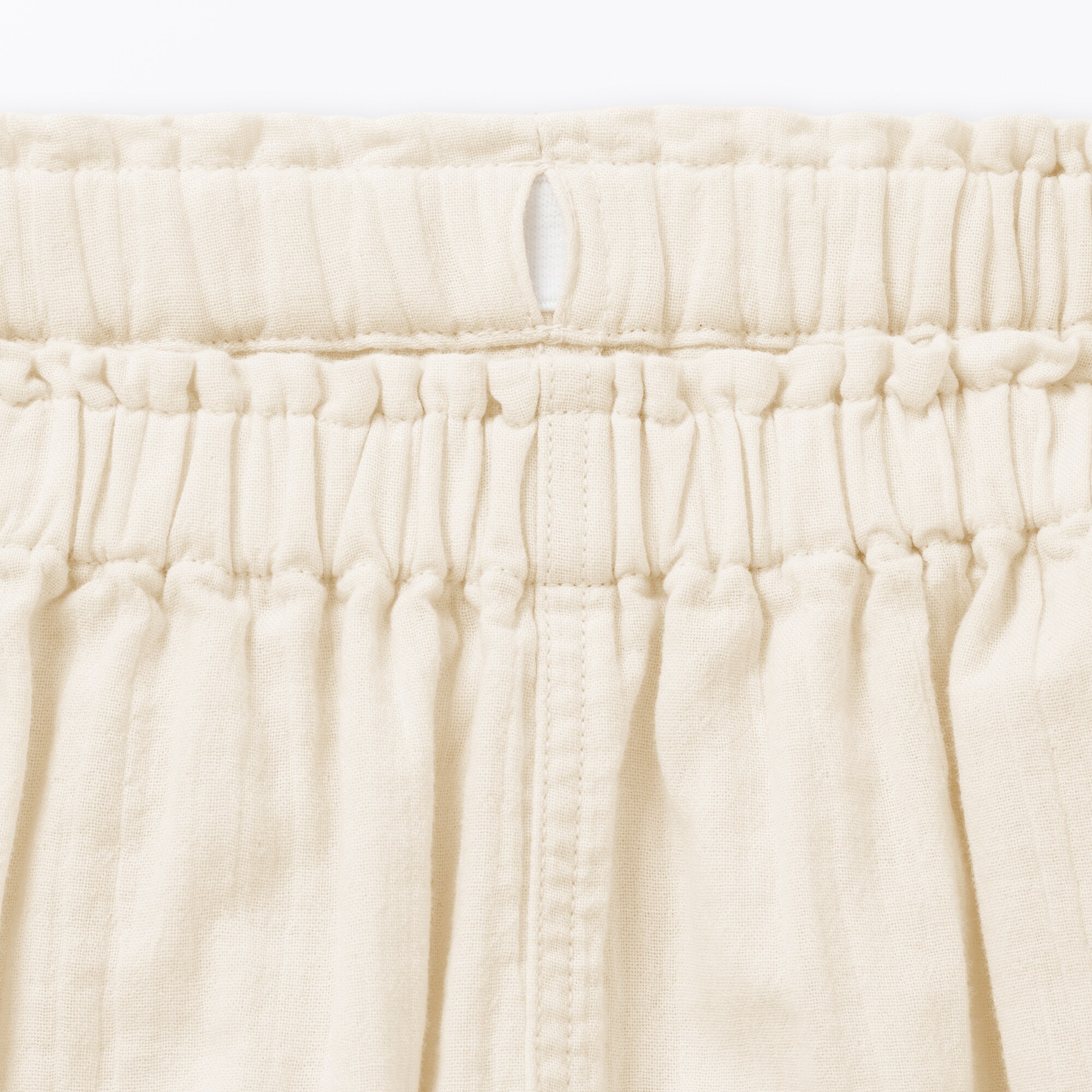 ベビー　おなかすっぽり楊柳ガーゼ七分丈パンツ