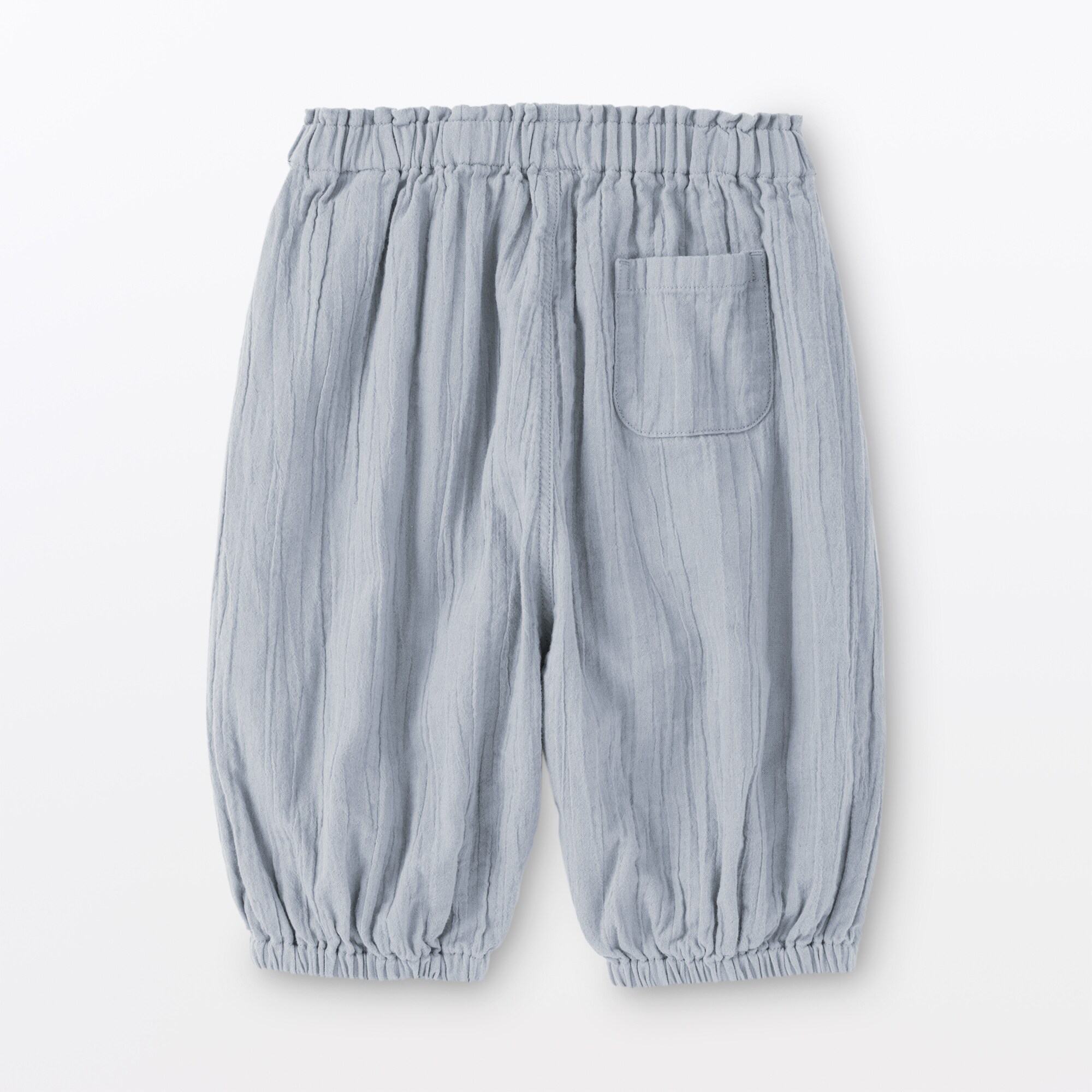 ベビー　おなかすっぽり楊柳ガーゼ七分丈パンツ