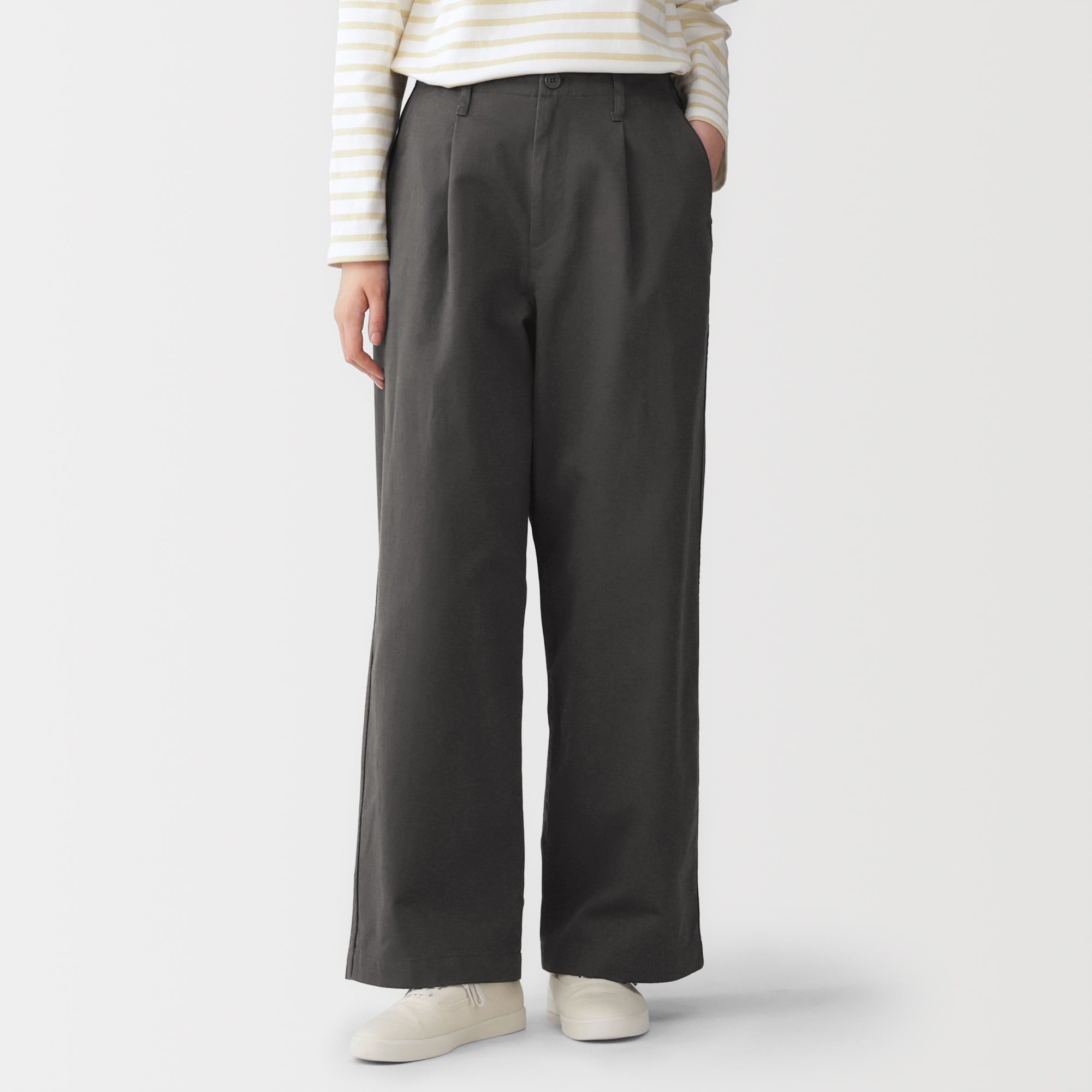婦人 ムラ糸 チノタックワイドパンツ | 無印良品