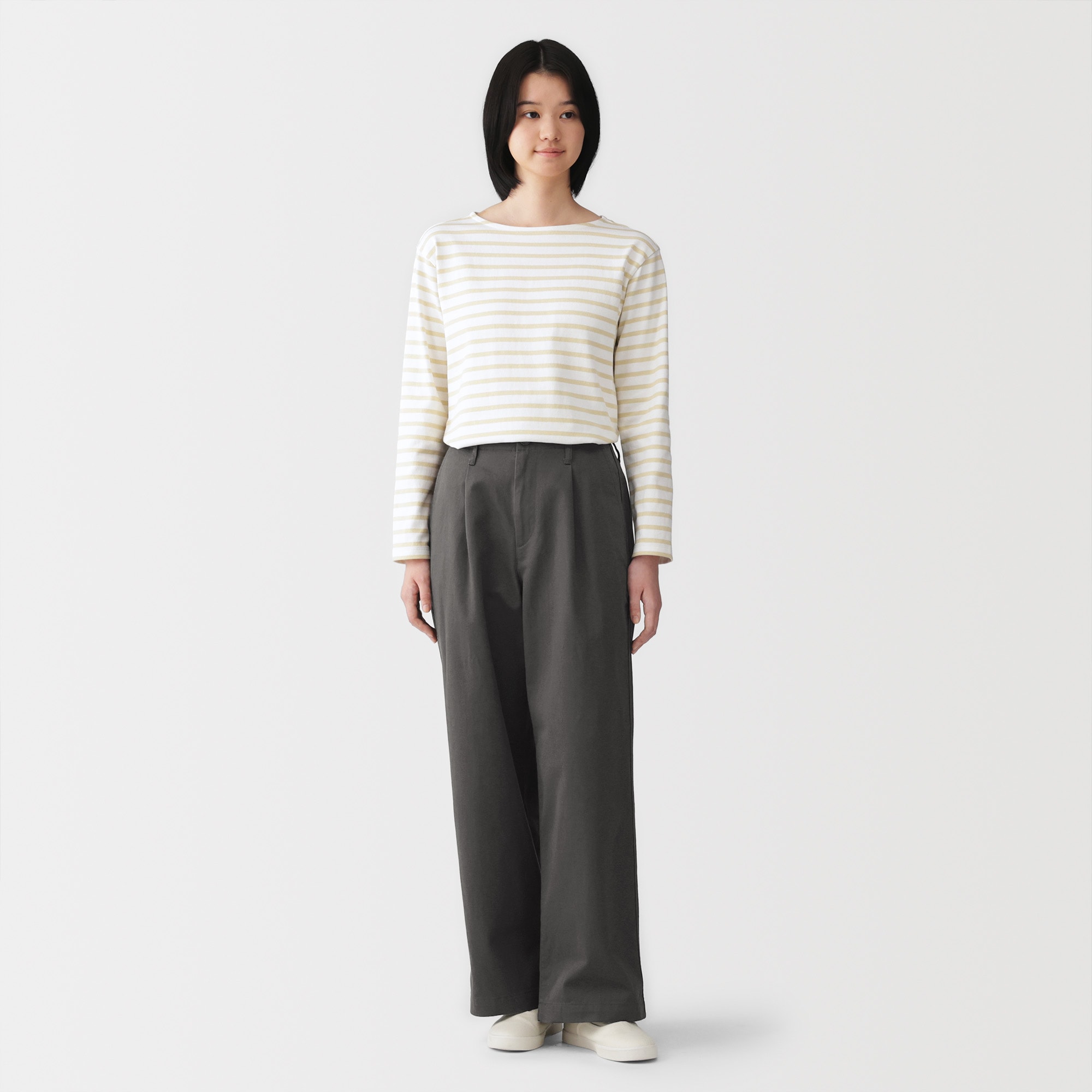 婦人 ムラ糸 チノタックワイドパンツ | 無印良品