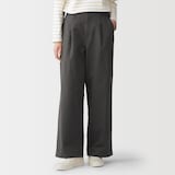 婦人　ムラ糸　チノタックワイドパンツ