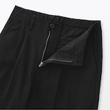 婦人　ムラ糸　チノタックワイドパンツ