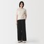 婦人　ムラ糸　チノタックワイドパンツ