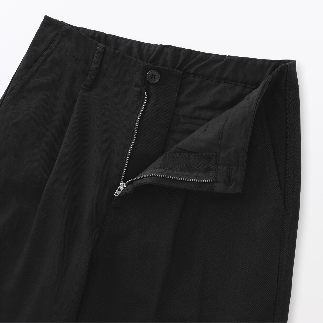 婦人　ムラ糸　チノタックワイドパンツ