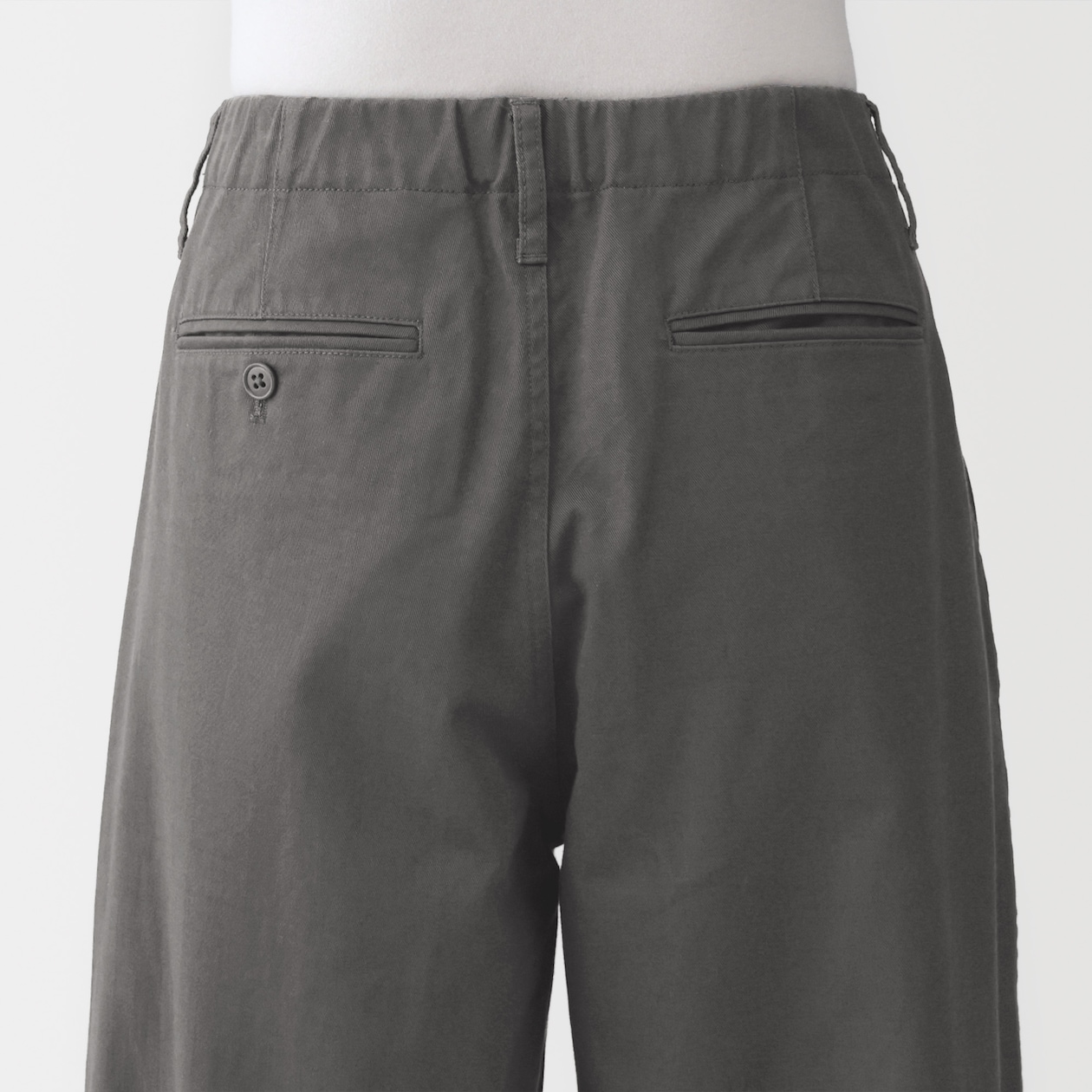 婦人　ムラ糸　チノタックワイドパンツ