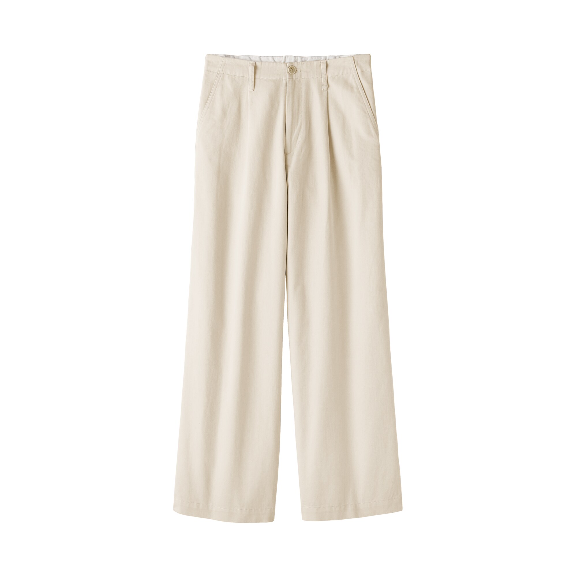 婦人　ムラ糸　チノタックワイドパンツ