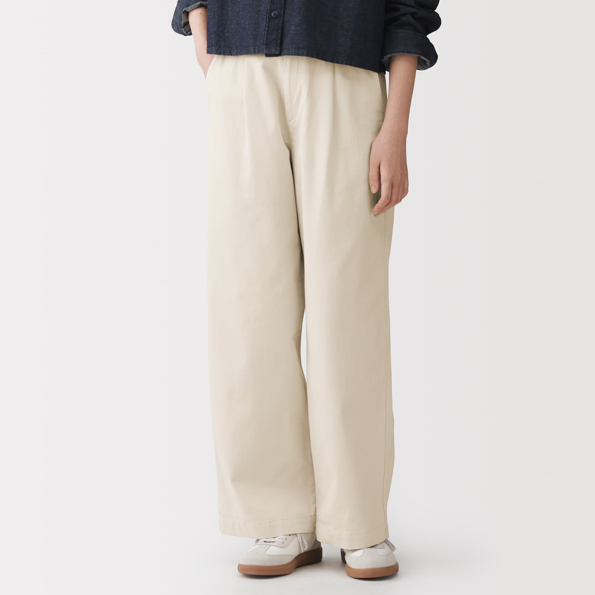 婦人 ムラ糸 チノタックワイドパンツ | 無印良品