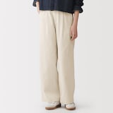 婦人　ムラ糸　チノタックワイドパンツ
