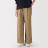 婦人　ムラ糸　チノタックワイドパンツ