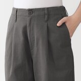 婦人　ムラ糸　チノタックワイドパンツ