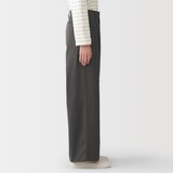 婦人　ムラ糸　チノタックワイドパンツ