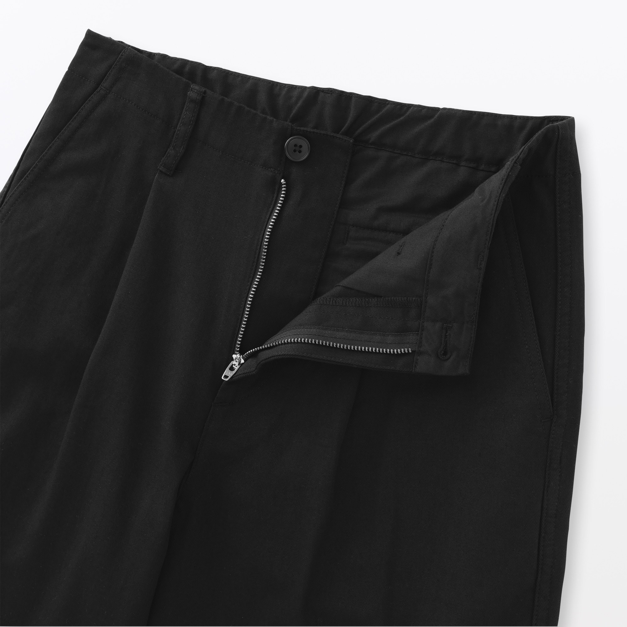 婦人　ムラ糸　チノタックワイドパンツ