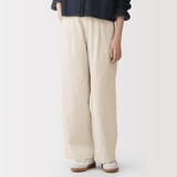 婦人　ムラ糸　チノタックワイドパンツ
