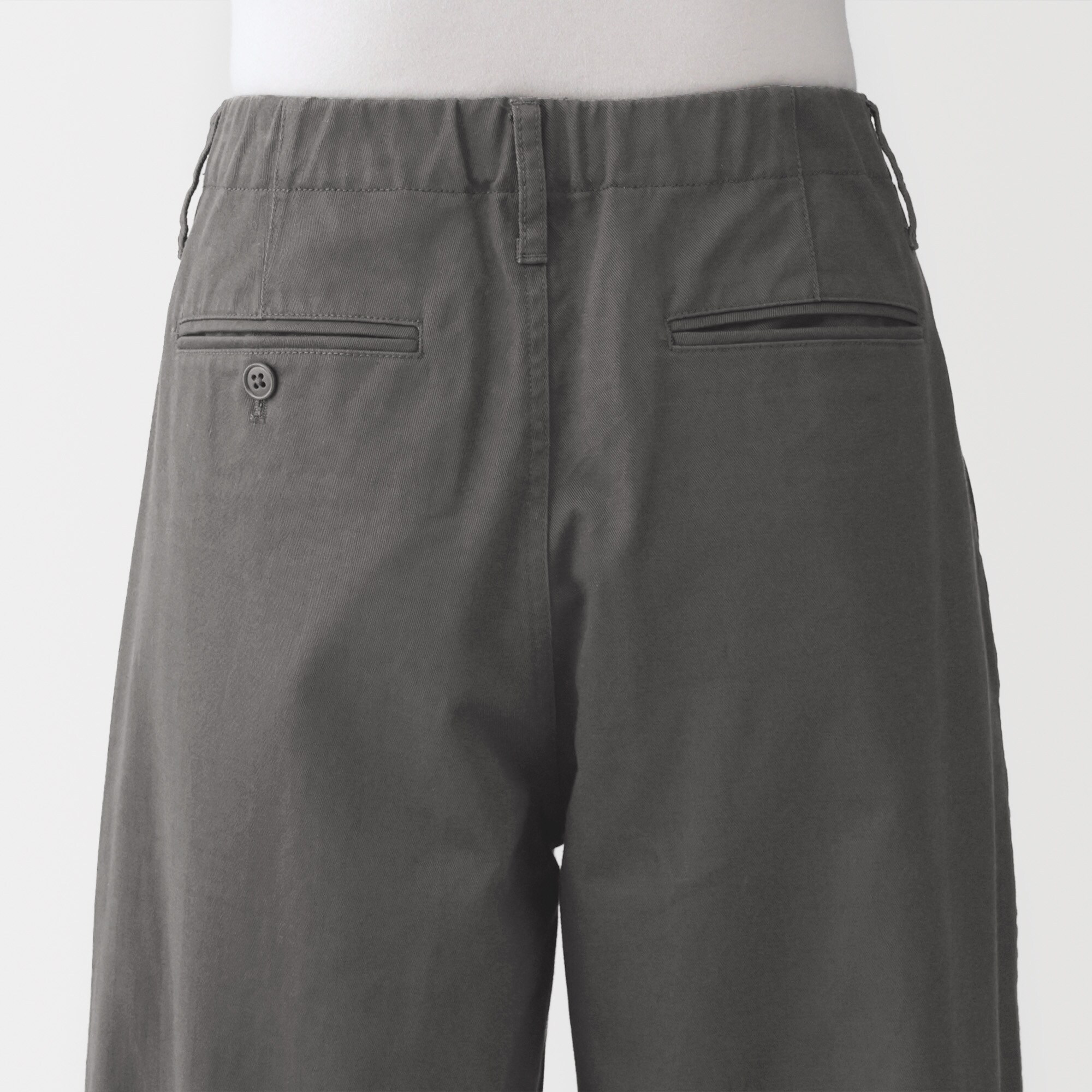 婦人　ムラ糸　チノタックワイドパンツ