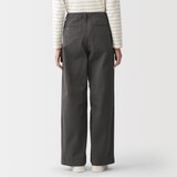 婦人　ムラ糸　チノタックワイドパンツ