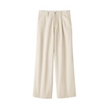 婦人　ムラ糸　チノタックワイドパンツ