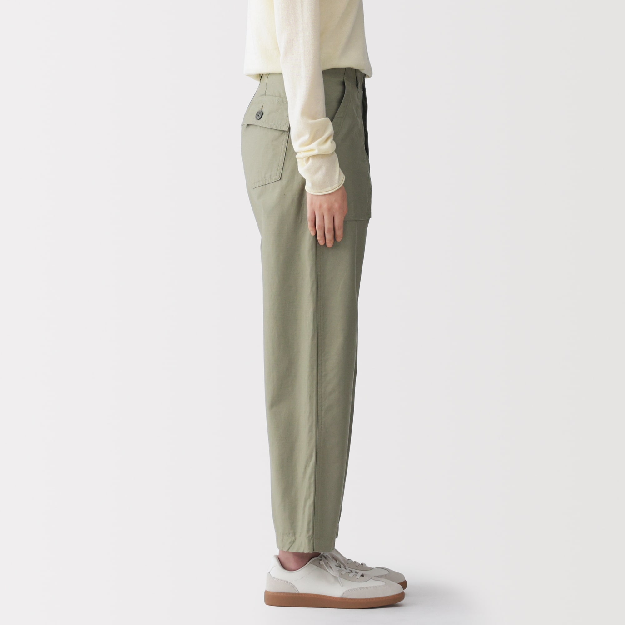 婦人 洗いざらしバックサテン ベイカーパンツ | 無印良品