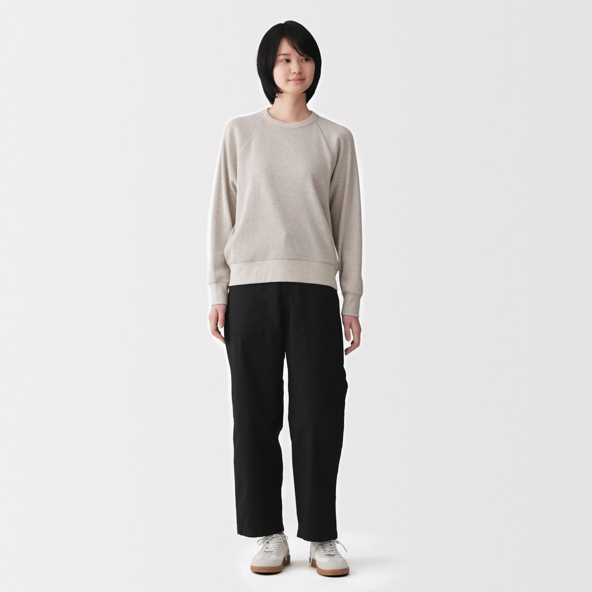 婦人　洗いざらしバックサテン　ベイカーパンツ